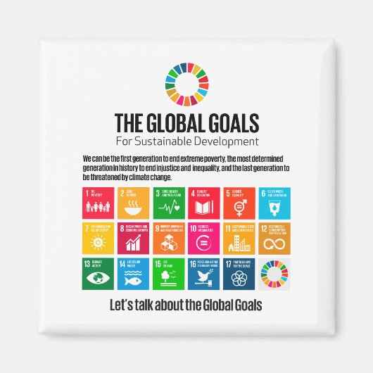 モダントレンディーサ感動的ステナビリティゴール マグネット (正面)