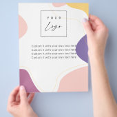 モダントレンディーシックな波状の形状あなたのロゴ チラシ (手)