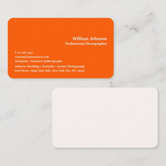 モダントレンディーシックオレンジスクウェアパーソナライズされた 名刺 (正面/裏面)