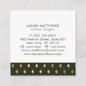 モダントレンディーシック幾何プロフェッショナル スクエア名刺 (裏面)