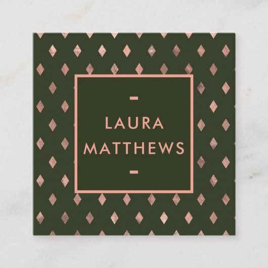 モダントレンディーシック幾何プロフェッショナル スクエア名刺 (正面)