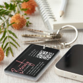 モダントレンディーシック美しいプロフェッショナルQRコード キーホルダー (正面右)
