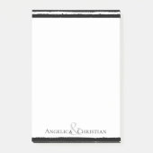 モダントレンディーシック黒いストライプカップル文房具 ポストイット (正面)