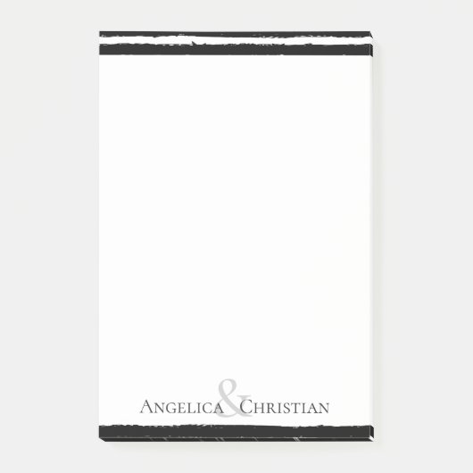 モダントレンディーシック黒いストライプカップル文房具 ポストイット (正面)