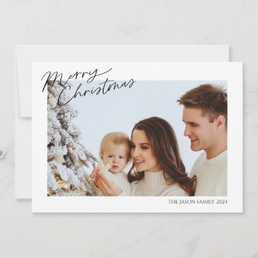 モダントレンディーシンプルクリスマスのコラージュ写真 シーズンカード (正面)