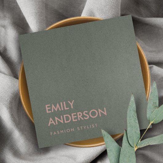 モダントレンディーシンプルダークフェイクシルバーグレイ スクエア名刺