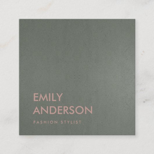 モダントレンディーシンプルダークフェイクシルバーグレイ スクエア名刺 (正面)
