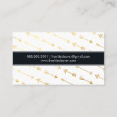 モダントレンディーシンプル矢印金ゴールド箔 名刺 (裏面)