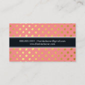 モダントレンディーシンプル金ゴールドホイルスポットコーラル 名刺 (裏面)