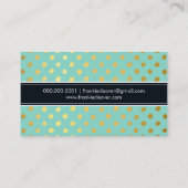 モダントレンディーシンプル金ゴールド箔スポットミント 名刺 (裏面)