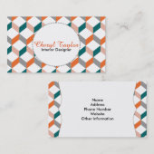 モダントレンディージオメトリックキューブパターン（の模様が）ある 名刺 (正面/裏面)