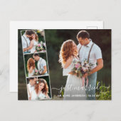 モダントレンディースクリプトたった今結婚しました4写真 ポストカード (正面/裏面)