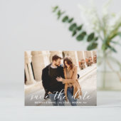 モダントレンディースクリプトの写真 |日付の保存 ポストカード (スタンド正面)