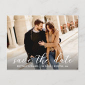 モダントレンディースクリプトの写真 |日付の保存 ポストカード (正面)