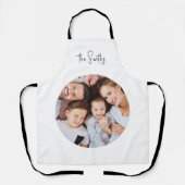 モダントレンディースクリプトファミリー名ラウンドフォト エプロン (正面)