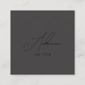 モダントレンディースクリプトブラックソーシャルメディアQRコード スクエア名刺 (正面)