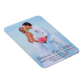 モダントレンディースクリプト保存日付ビーチ写真 マグネット (右側)