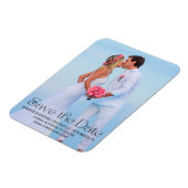 モダントレンディースクリプト保存日付ビーチ写真 マグネット (左側)