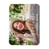 モダントレンディースクリプト写真の卒業 マグネット (縦)