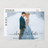 モダントレンディースクリプト写真の日付の変更 ポストカード (正面/裏面)