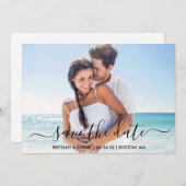 モダントレンディースクリプト写真Date Cardを保存 セーブザデート (正面/裏面)