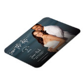 モダントレンディースクリプト写真Save the Date 結婚's マグネット (左側)