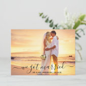 モダントレンディースクリプト写真Weカー得ド結婚した サンキューカード (スタンド正面)