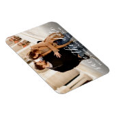 モダントレンディースクリプト日付の保存 |カップルの写真 マグネット (右側)