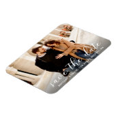 モダントレンディースクリプト日付の保存 |カップルの写真 マグネット (左側)