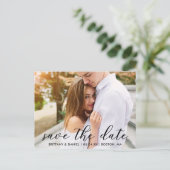 モダントレンディースクリプト日付の保存 |写真 ポストカード (スタンド正面)