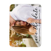 モダントレンディースクリプト日付の保存 |写真 マグネット (縦)