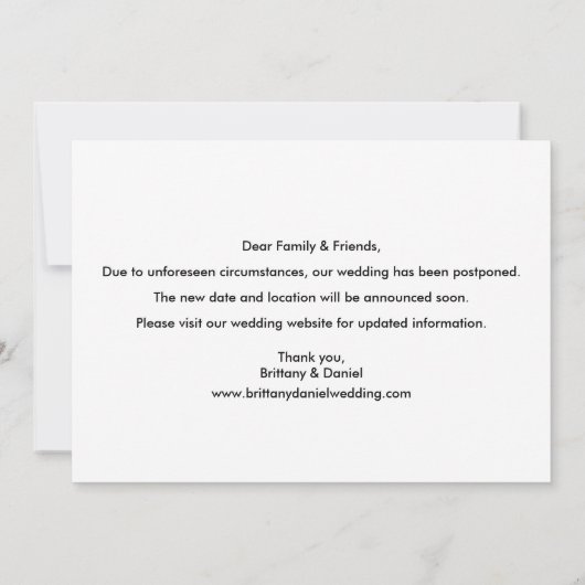 モダントレンディースクリプト日付カードの変更 セーブザデート (裏面)