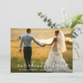 モダントレンディースクリプト私たちの冒険が始ま結婚る サンキューカード (スタンド正面)