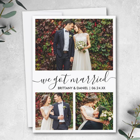 モダントレンディースクリプト3写真We得 結婚した 案内状