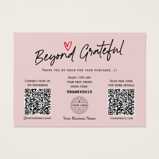 モダントレンディースクリプトQRコードギフト券カード (正面)