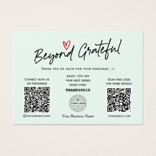 モダントレンディースクリプトQRコードギフト券カード (正面)