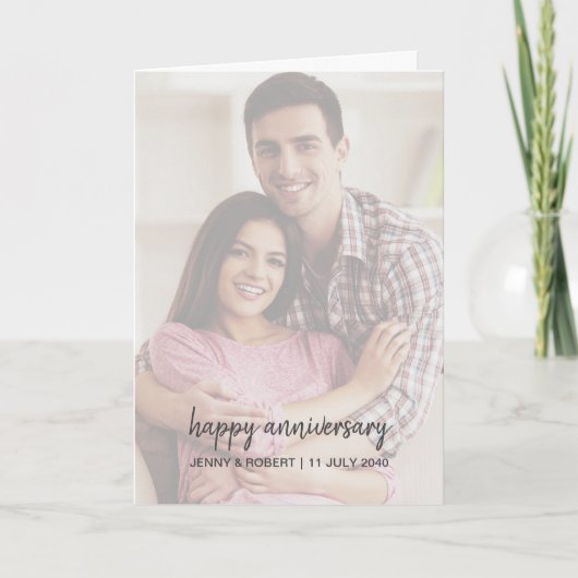 モダントレンディーススタイリッシュクリプト写真記念日 カード (正面)