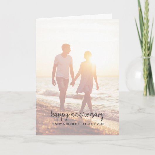 モダントレンディーススタイリッシュクリプト写真記念日 カード (正面)