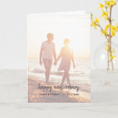 モダントレンディーススタイリッシュクリプト写真記念日 カード (黄色い花)