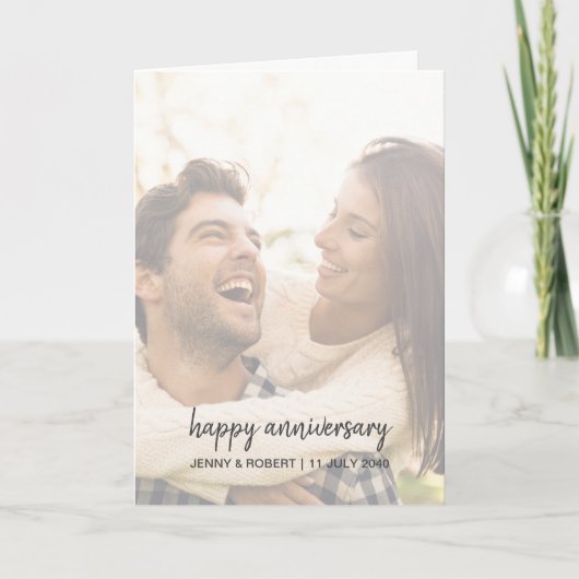 モダントレンディーススタイリッシュクリプト写真記念日 カード (正面)