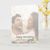 モダントレンディーススタイリッシュクリプト写真記念日 カード (黄色い花)