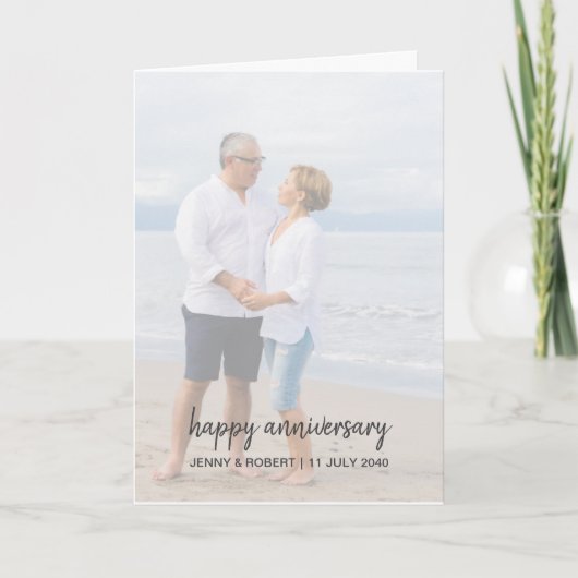 モダントレンディーススタイリッシュクリプト写真記念日 カード (正面)