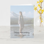 モダントレンディーススタイリッシュクリプト写真記念日 カード (黄色い花)