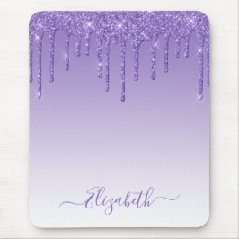 モダントレンディーススタイリッシュクリプト紫グリッター マウスパッド