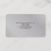モダントレンディースタイリッシュクリエイティブシルバーグレープレーン 名刺 (裏面)