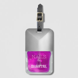 モダントレンディースタイリッシュネオンピンク爪、 ネイルポーランドシック ラゲッジタグ