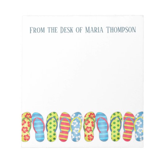 モダントレンディースタイリッシュビーチ夏ビーチサンダル ノートパッド (正面)