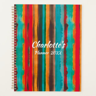 モダントレンディーストライプパーソナライズされた プランナー手帳