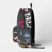 モダントレンディーストリートア不気味ゴシックダークグレー プリントバックパック (右)