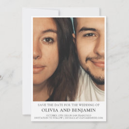 モダントレンディーセリフタイポグラフィ結婚写真 セーブザデート